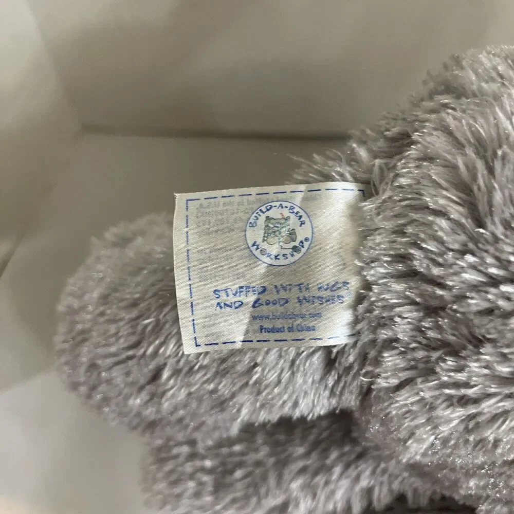 Build A Bear Cat Gray White Kitty Silver Plush Doll Toy Stuffed Animal Kitten 16